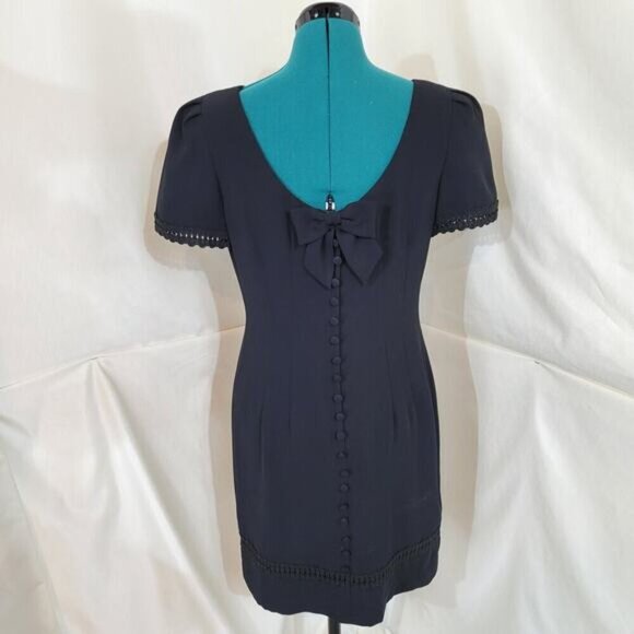 Vintage 1980s Donna Morgan Little Black‎ Dress - Size 8 - Picture 4 of 8